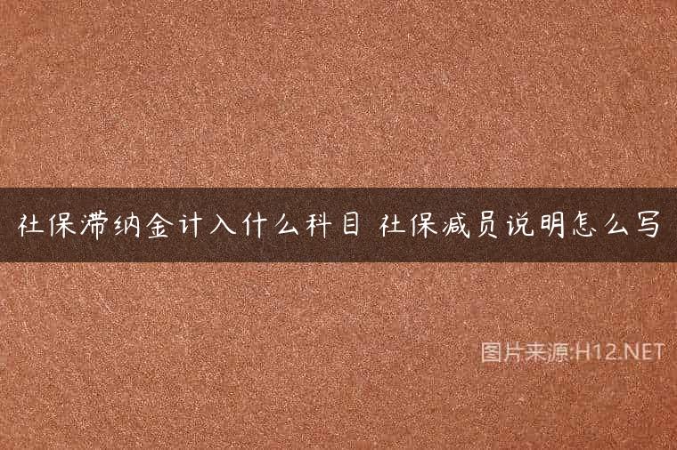 社保滞纳金计入什么科目 社保减员说明怎么写