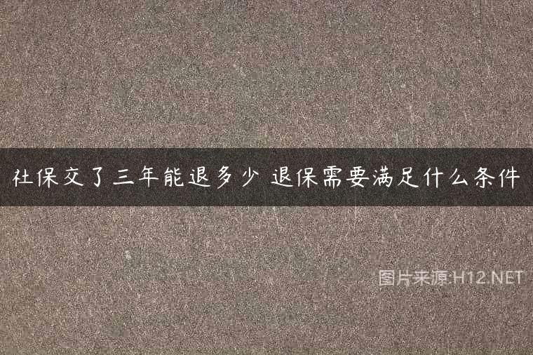 社保交了三年能退多少 退保需要满足什么条件