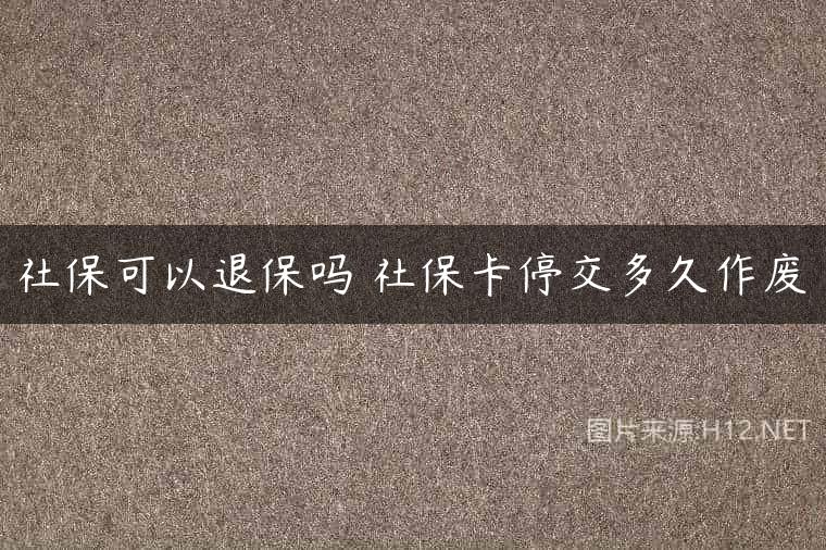 社保可以退保吗 社保卡停交多久作废