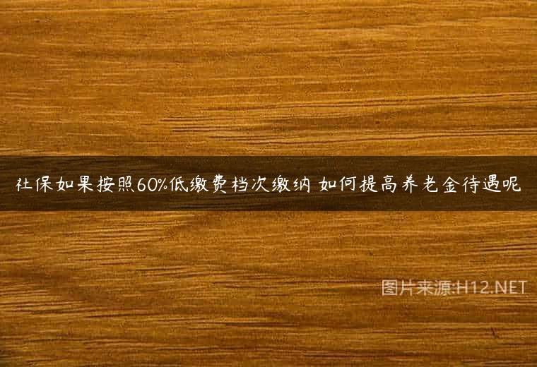 社保如果按照60%低缴费档次缴纳 如何提高养老金待遇呢