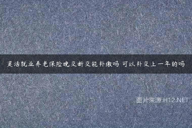 灵活就业养老保险晚交断交能补缴吗 可以补交上一年的吗