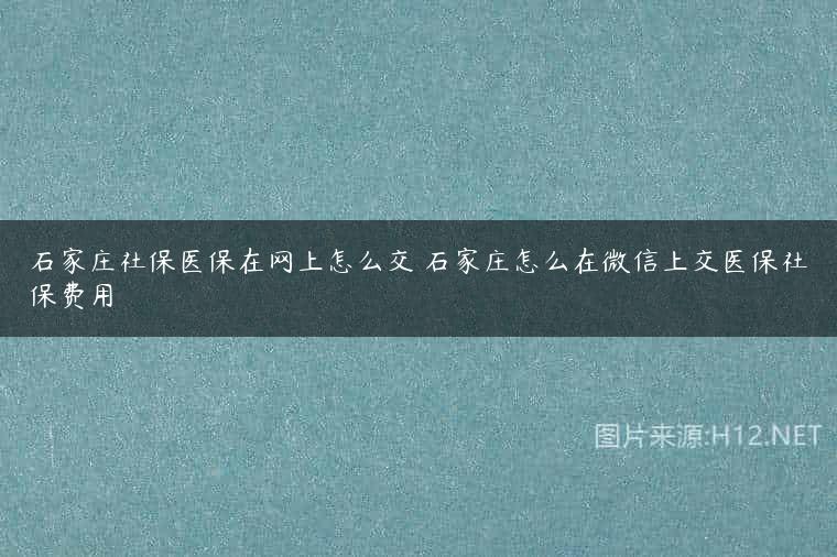 石家庄社保医保在网上怎么交 石家庄怎么在微信上交医保社保费用