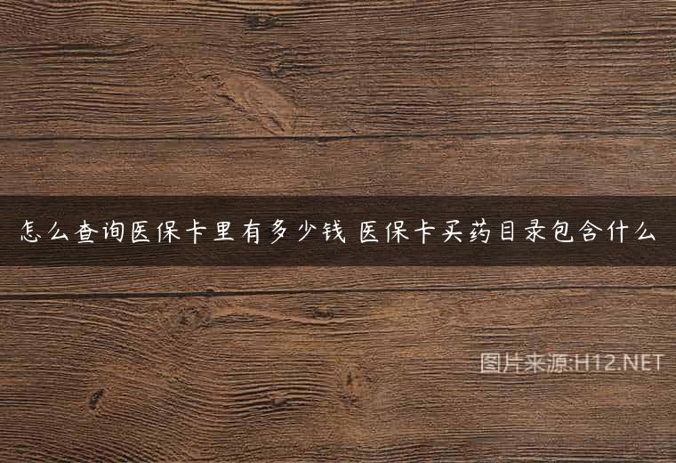 怎么查询医保卡里有多少钱 医保卡买药目录包含什么