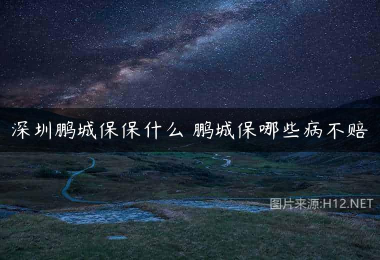 深圳鹏城保保什么 鹏城保哪些病不赔