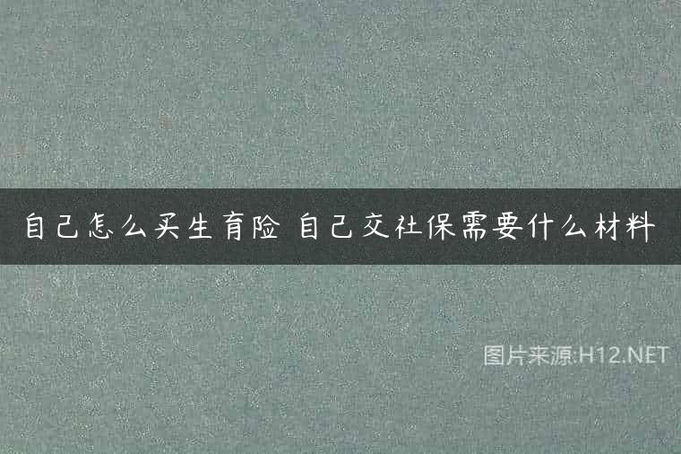 自己怎么买生育险 自己交社保需要什么材料