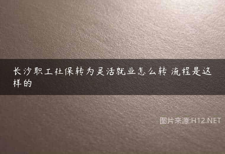 长沙职工社保转为灵活就业怎么转 流程是这样的