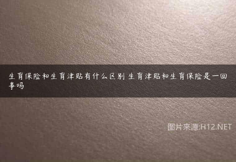 生育保险和生育津贴有什么区别 生育津贴和生育保险是一回事吗