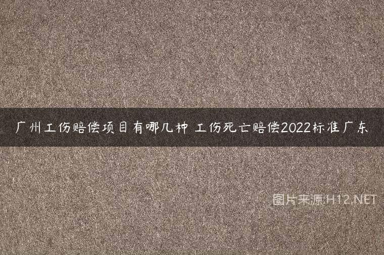 广州工伤赔偿项目有哪几种 工伤死亡赔偿2022标准广东