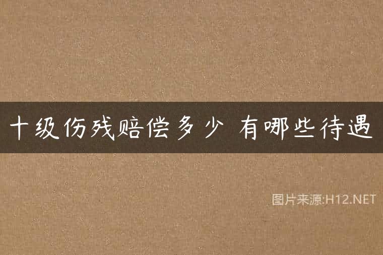 十级伤残赔偿多少 有哪些待遇