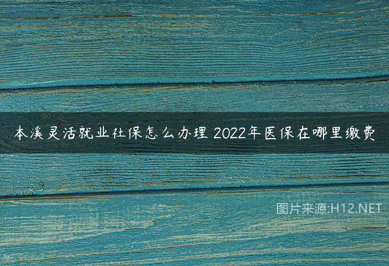 本溪灵活就业社保怎么办理 2022年医保在哪里缴费