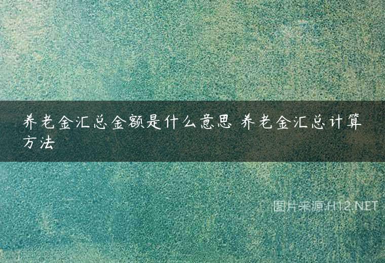 养老金汇总金额是什么意思 养老金汇总计算方法