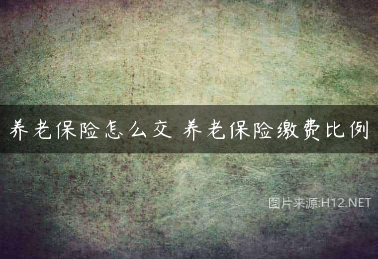 养老保险怎么交 养老保险缴费比例
