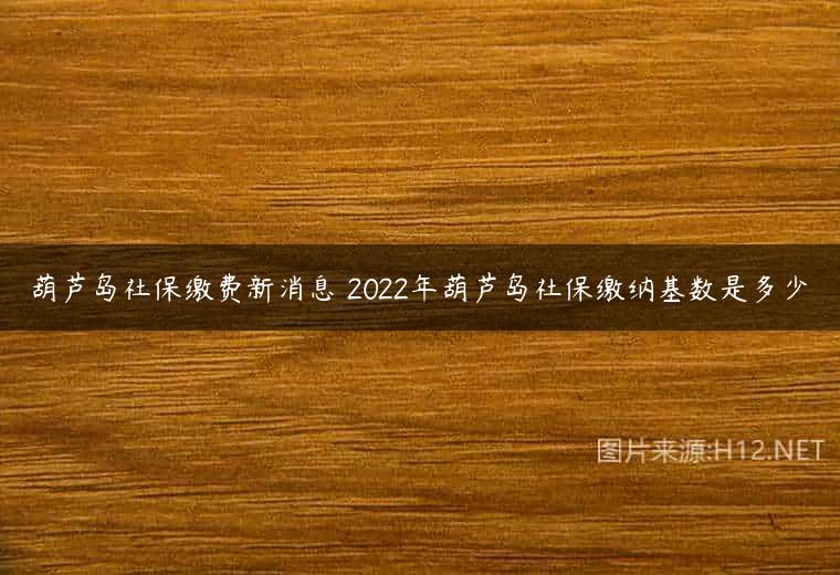 葫芦岛社保缴费新消息 2022年葫芦岛社保缴纳基数是多少