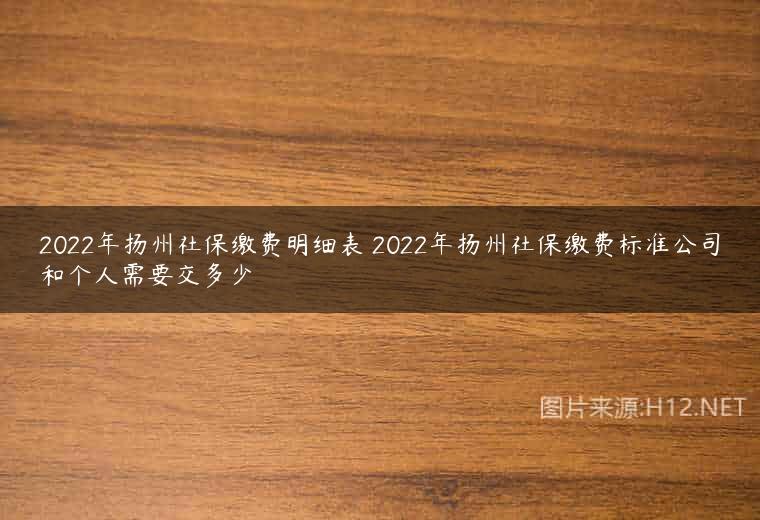 2022年扬州社保缴费明细表 2022年扬州社保缴费标准公司和个人需要交多少