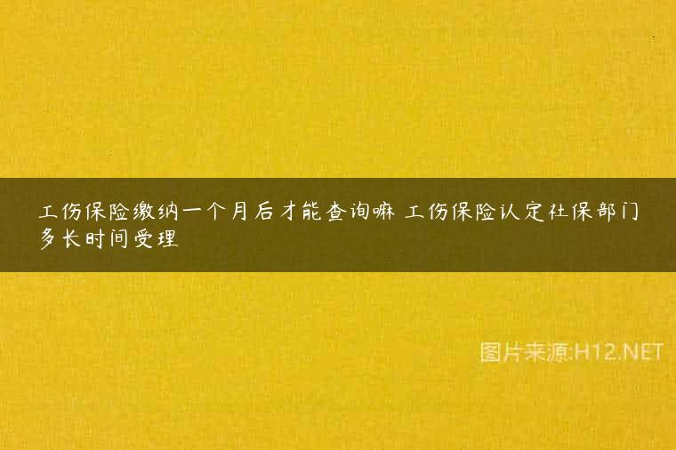 工伤保险缴纳一个月后才能查询嘛 工伤保险认定社保部门多长时间受理
