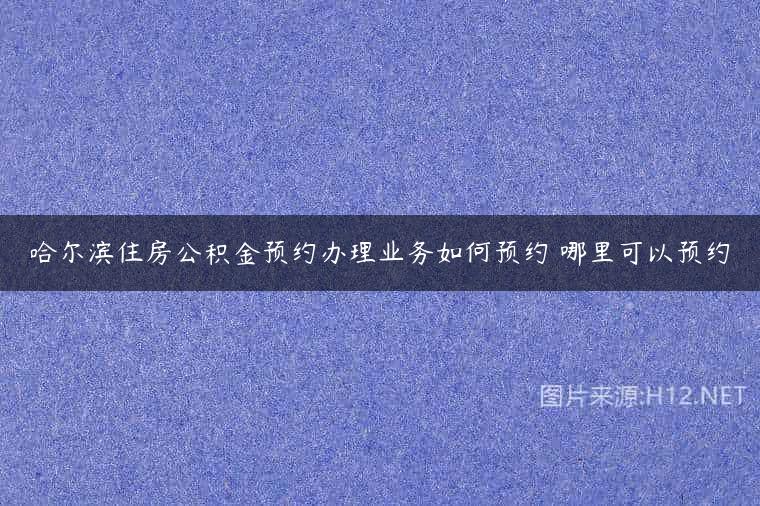 哈尔滨住房公积金预约办理业务如何预约 哪里可以预约