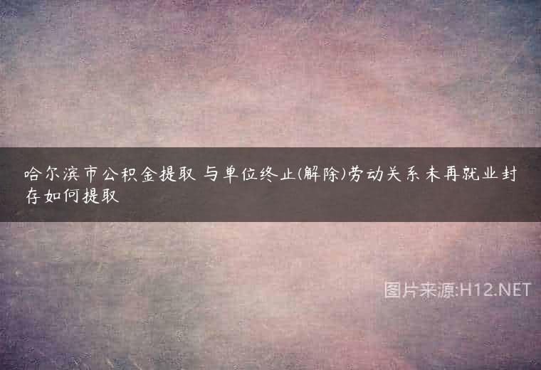 哈尔滨市公积金提取 与单位终止(解除)劳动关系未再就业封存如何提取