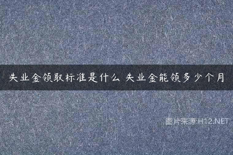 失业金领取标准是什么 失业金能领多少个月