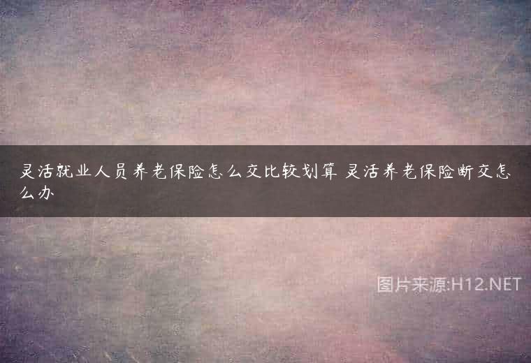 灵活就业人员养老保险怎么交比较划算 灵活养老保险断交怎么办