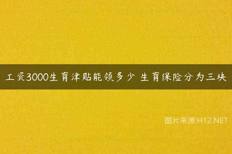 工资3000生育津贴能领多少 生育保险分为三块