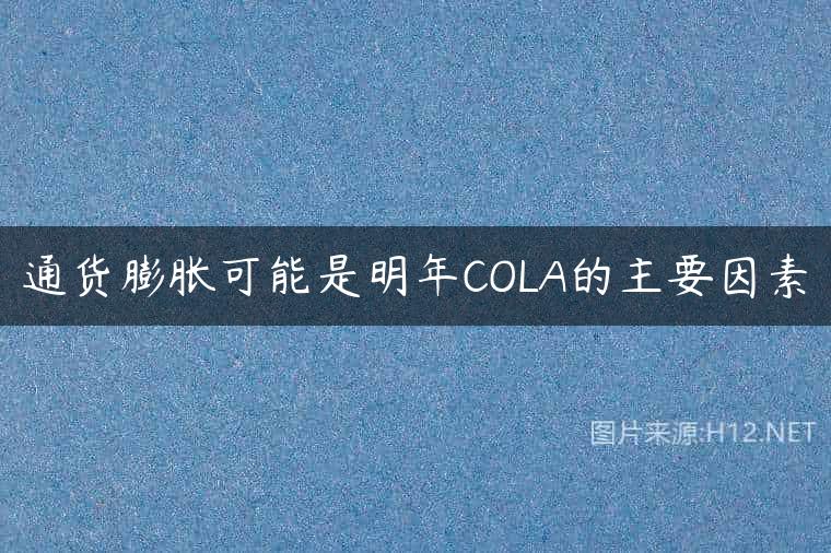 通货膨胀可能是明年COLA的主要因素