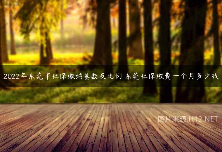 2022年东莞市社保缴纳基数及比例 东莞社保缴费一个月多少钱