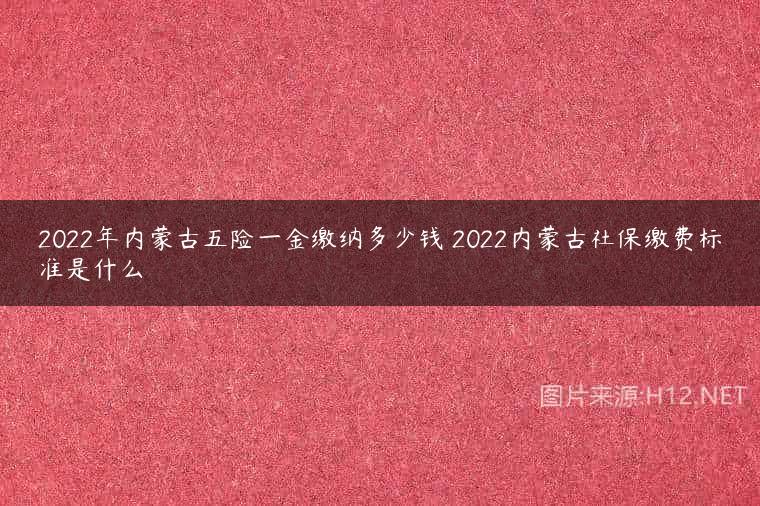 2022年内蒙古五险一金缴纳多少钱 2022内蒙古社保缴费标准是什么