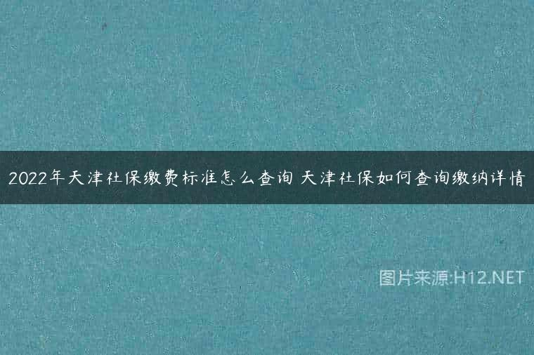 2022年天津社保缴费标准怎么查询 天津社保如何查询缴纳详情