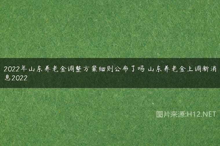 2022年山东养老金调整方案细则公布了吗 山东养老金上调新消息2022