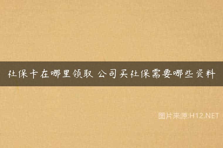 社保卡在哪里领取 公司买社保需要哪些资料