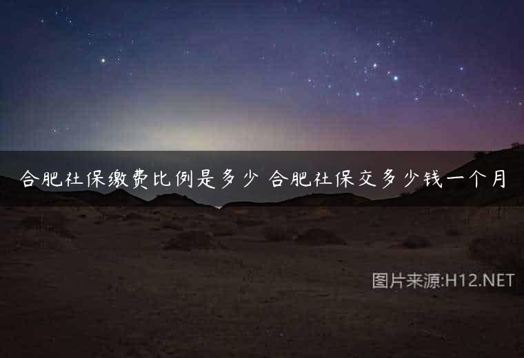合肥社保缴费比例是多少 合肥社保交多少钱一个月