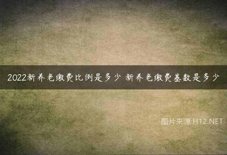 2022新养老缴费比例是多少 新养老缴费基数是多少