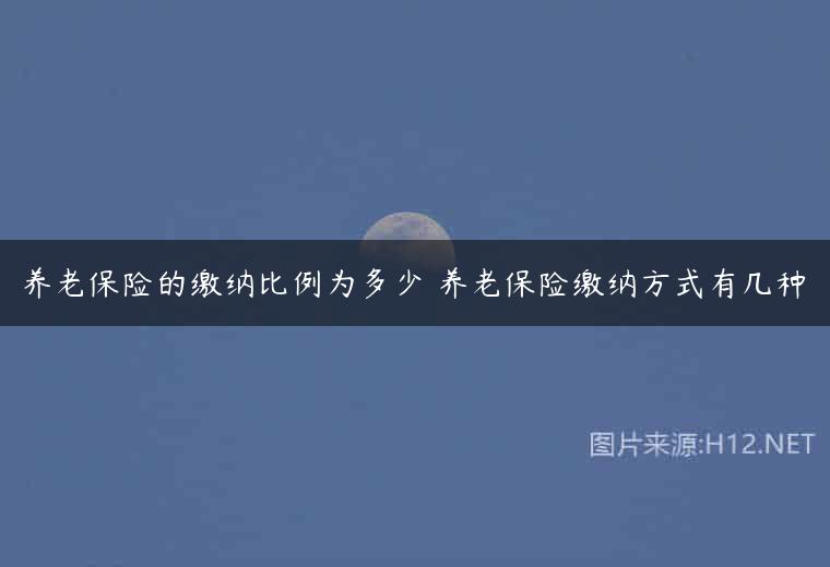 养老保险的缴纳比例为多少 养老保险缴纳方式有几种
