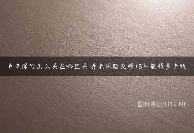 养老保险怎么买在哪里买 养老保险交够15年能领多少钱