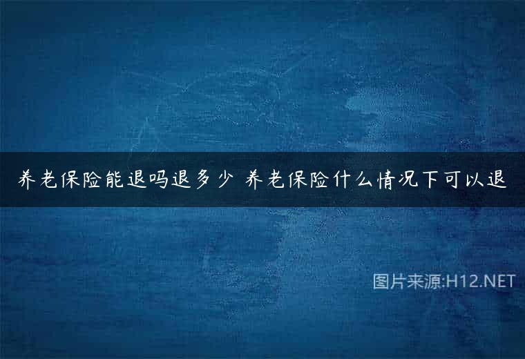 养老保险能退吗退多少 养老保险什么情况下可以退