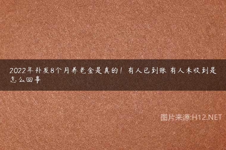 2022年补发8个月养老金是真的！有人已到账 有人未收到是怎么回事