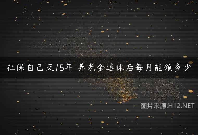 社保自己交15年 养老金退休后每月能领多少