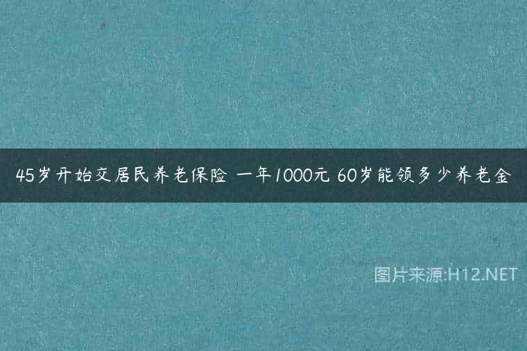 45岁开始交居民养老保险 一年1000元 60岁能领多少养老金