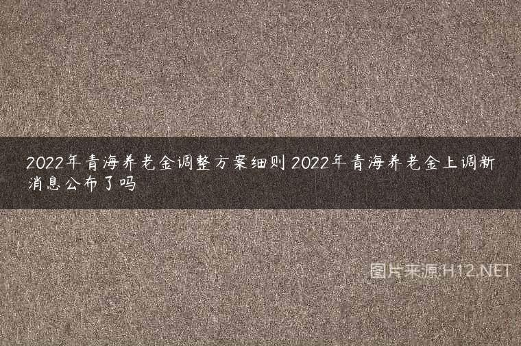 2022年青海养老金调整方案细则 2022年青海养老金上调新消息公布了吗