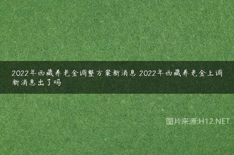 2022年西藏养老金调整方案新消息 2022年西藏养老金上调新消息出了吗