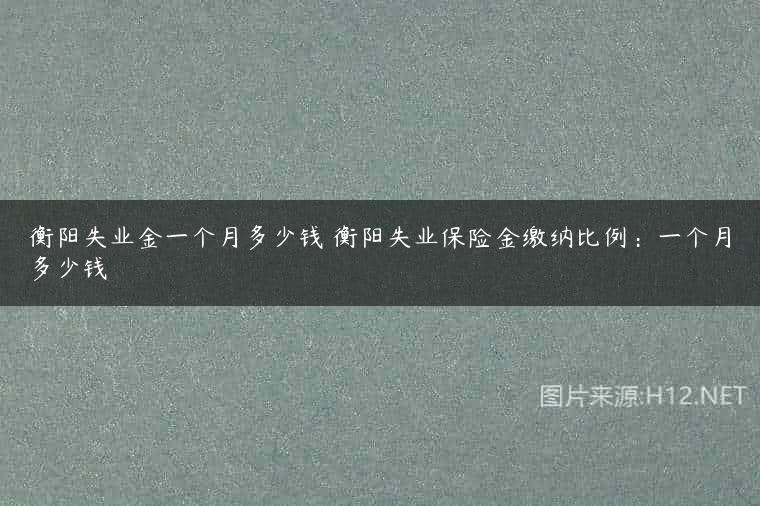 衡阳失业金一个月多少钱 衡阳失业保险金缴纳比例：一个月多少钱