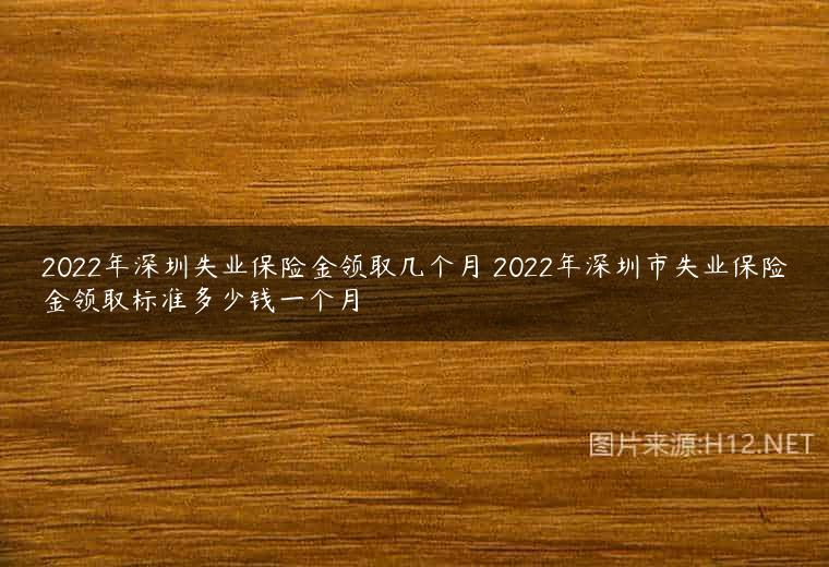 2022年深圳失业保险金领取几个月 2022年深圳市失业保险金领取标准多少钱一个月