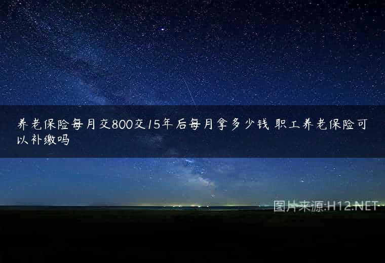 养老保险每月交800交15年后每月拿多少钱 职工养老保险可以补缴吗