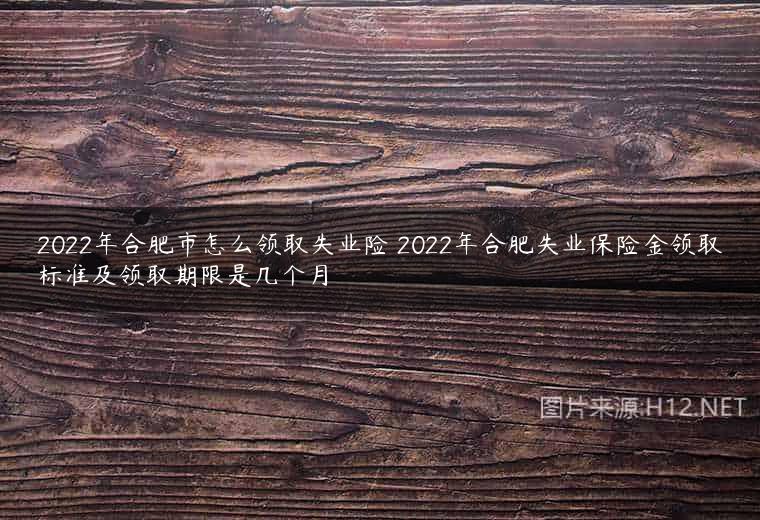 2022年合肥市怎么领取失业险 2022年合肥失业保险金领取标准及领取期限是几个月