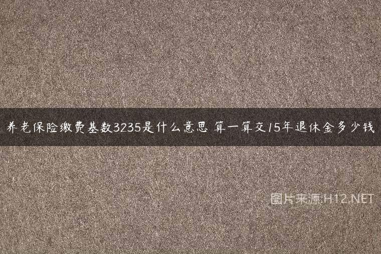 养老保险缴费基数3235是什么意思 算一算交15年退休金多少钱