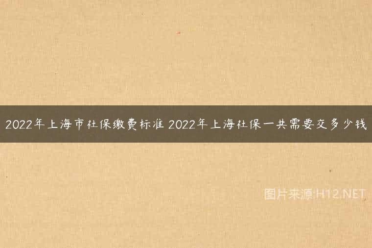 2022年上海市社保缴费标准 2022年上海社保一共需要交多少钱