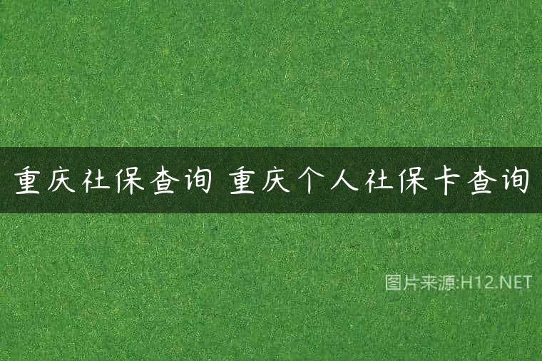 重庆社保查询 重庆个人社保卡查询