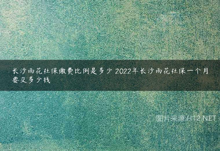 长沙雨花社保缴费比例是多少 2022年长沙雨花社保一个月要交多少钱