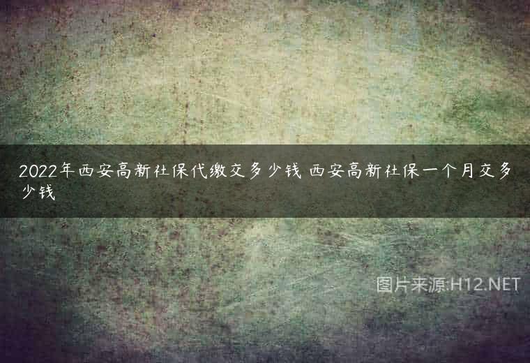 2022年西安高新社保代缴交多少钱 西安高新社保一个月交多少钱