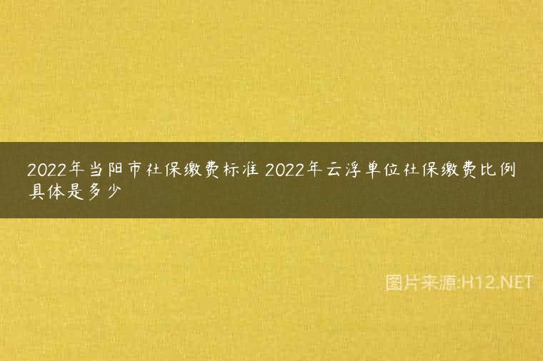 2022年当阳市社保缴费标准 2022年云浮单位社保缴费比例具体是多少